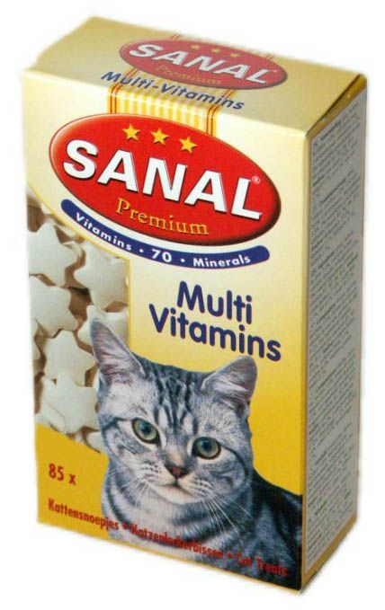 Витамины для кошек Sanal Премиум с пшеничными зародышами 85 таб.