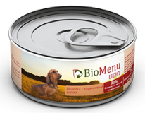Консервы для собак BioMenu Light индейка и рис